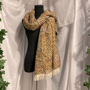 Wide Fuzzy Multicolored Scarf